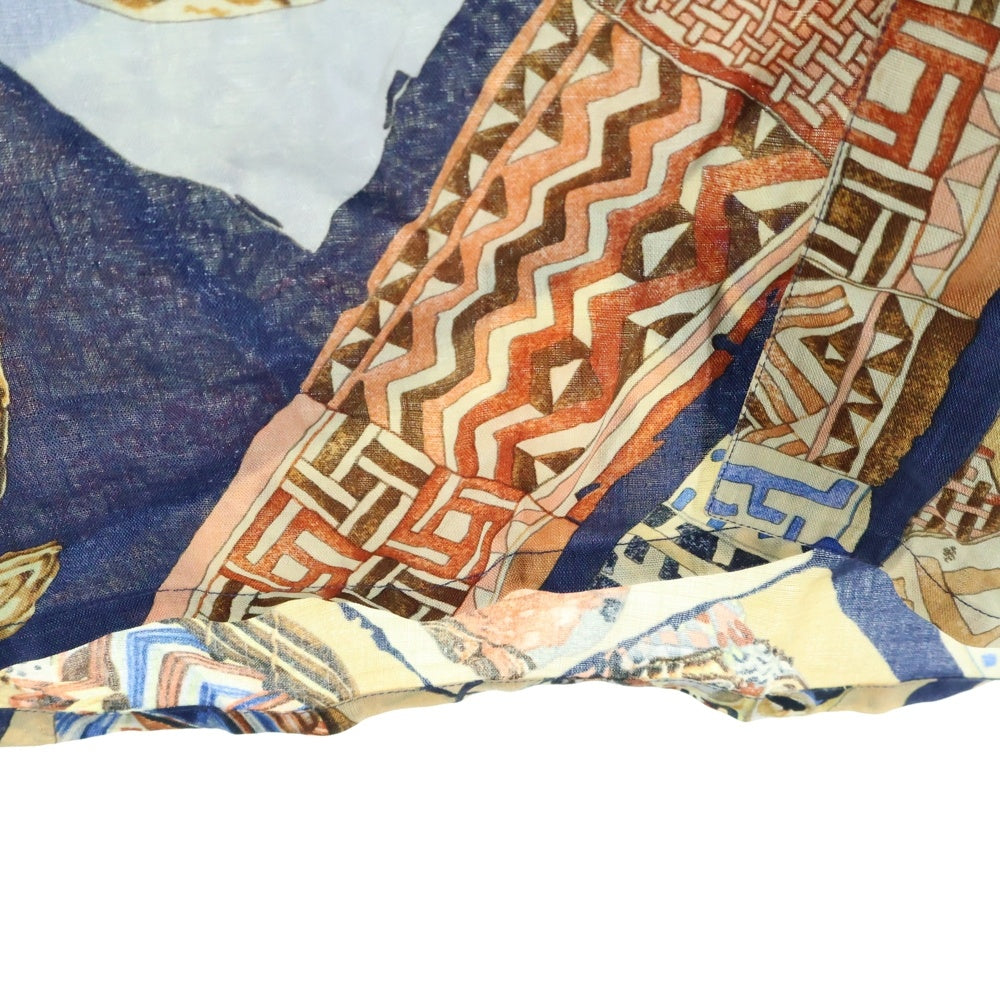 HERMES(エルメス) PERSONA ペルソナ 仮面 総柄 リネン 半袖シャツ マルチ