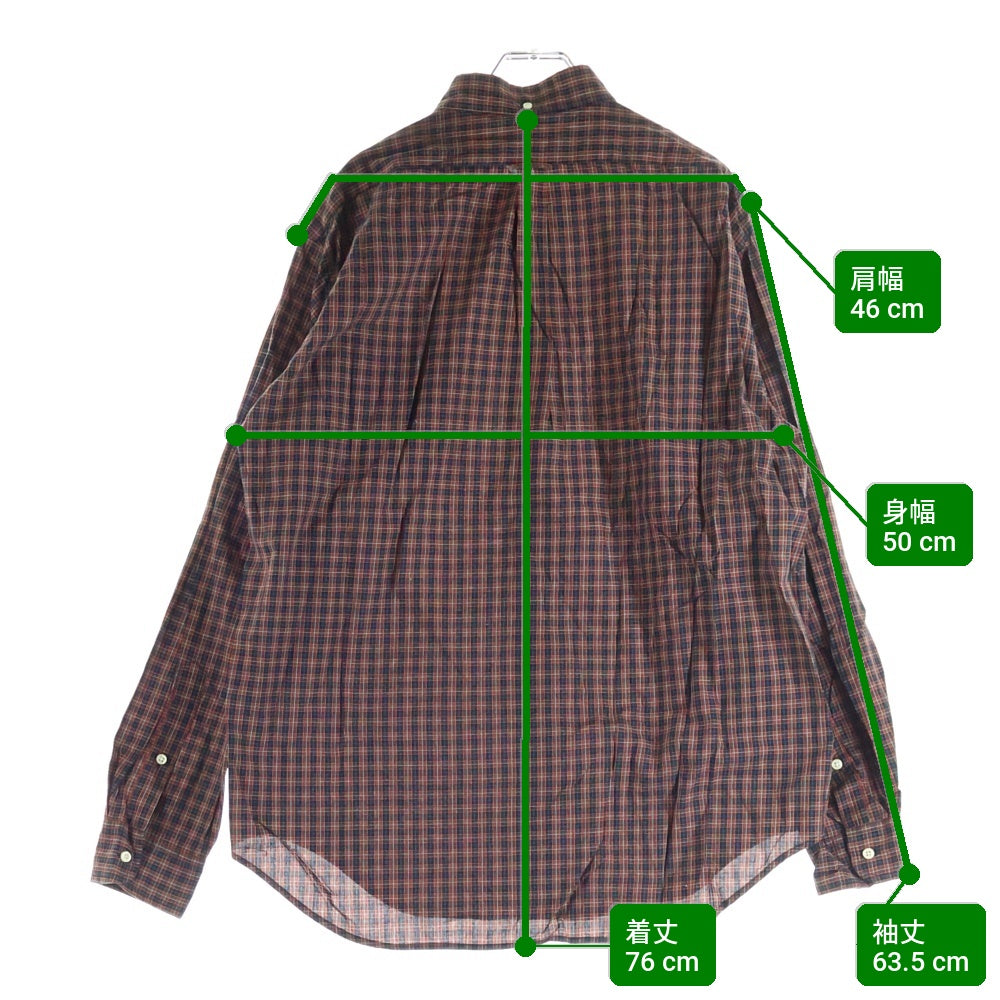 IKE BEHAR(アイクベーハー) 90S VINTAGE ボタンダウン チェックシャツ ネイビー/レッド