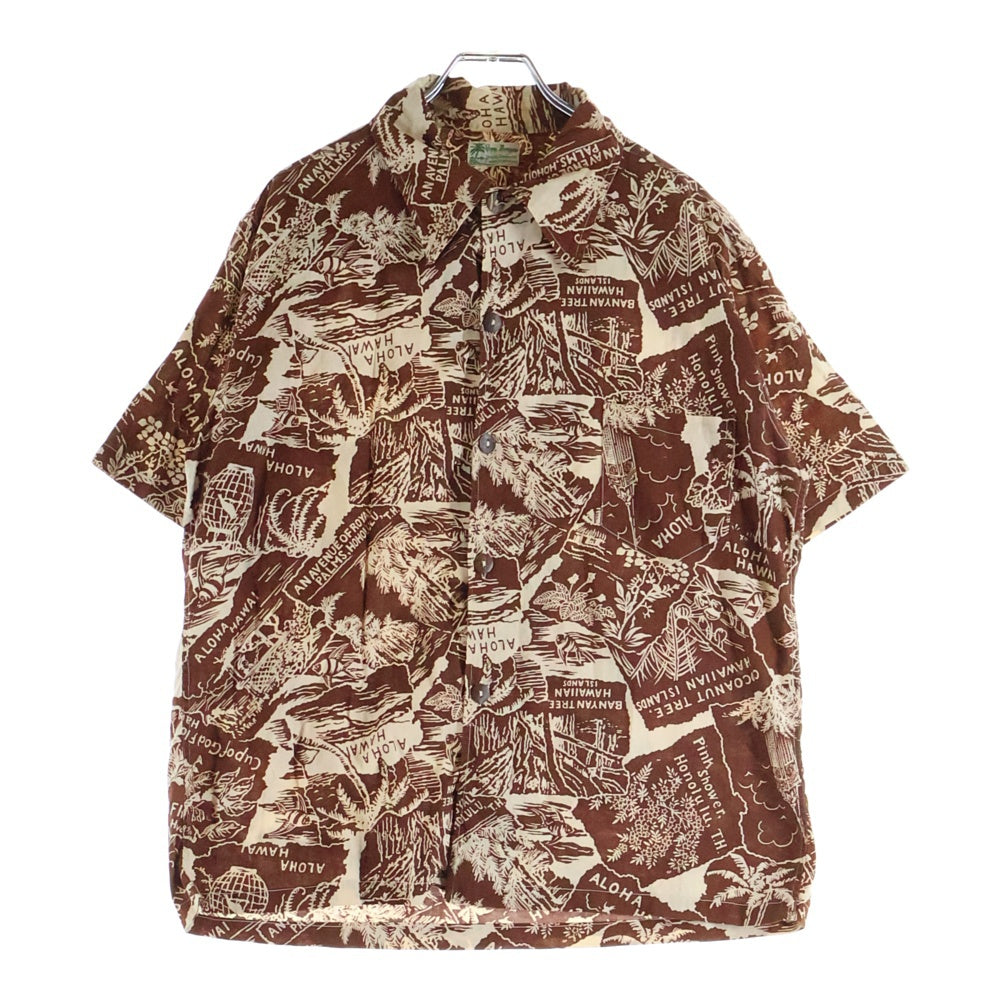NO BRAND(ノーブランド) VINTAGE ROYAL HAWAIIAN コットン ハワイアンシャツ アロハ ブラウン