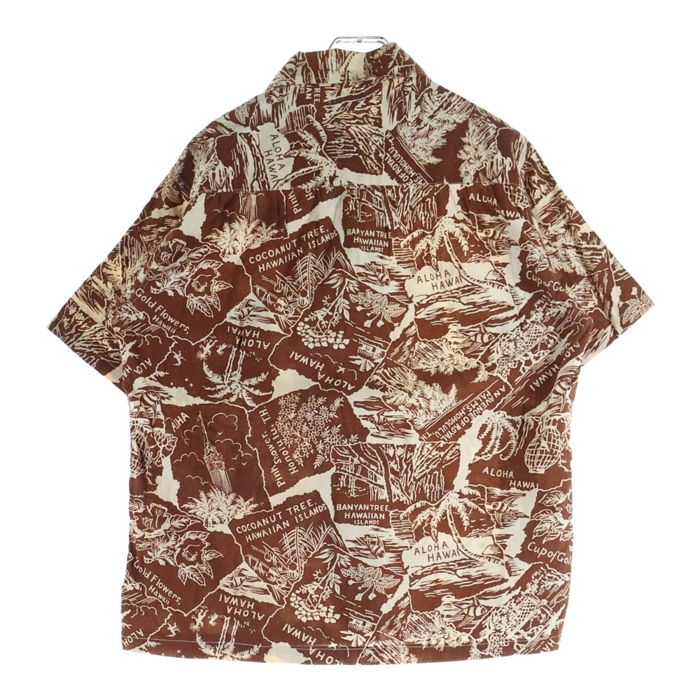 NO BRAND(ノーブランド) VINTAGE ROYAL HAWAIIAN コットン ハワイアンシャツ アロハ ブラウン