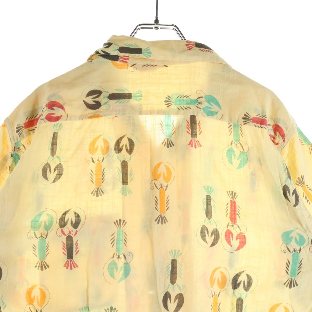 NO BRAND(ノーブランド) 50s VINTAGE コットン ハワイアンシャツ アロハ ザリガニ ベージュ