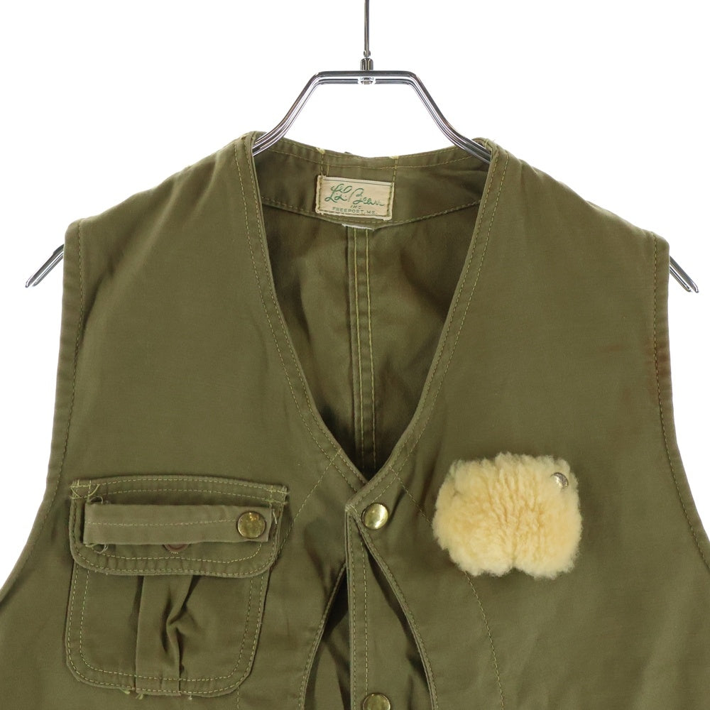 L.L.Bean(エルエルビーン) 60S VINTAGE ハーフムーン ポケット コットン キャンバス フィッシング ベスト カーキ