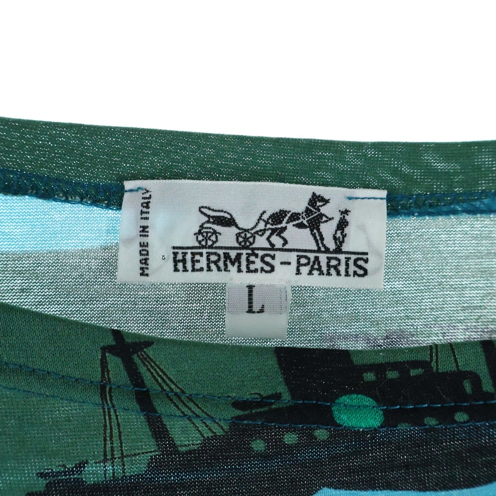 HERMES(エルメス) Ouvrard & Villars 総柄 長袖Tシャツ カットソー マルチカラー
