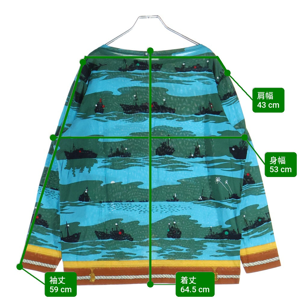 HERMES(エルメス) Ouvrard & Villars 総柄 長袖Tシャツ カットソー マルチカラー