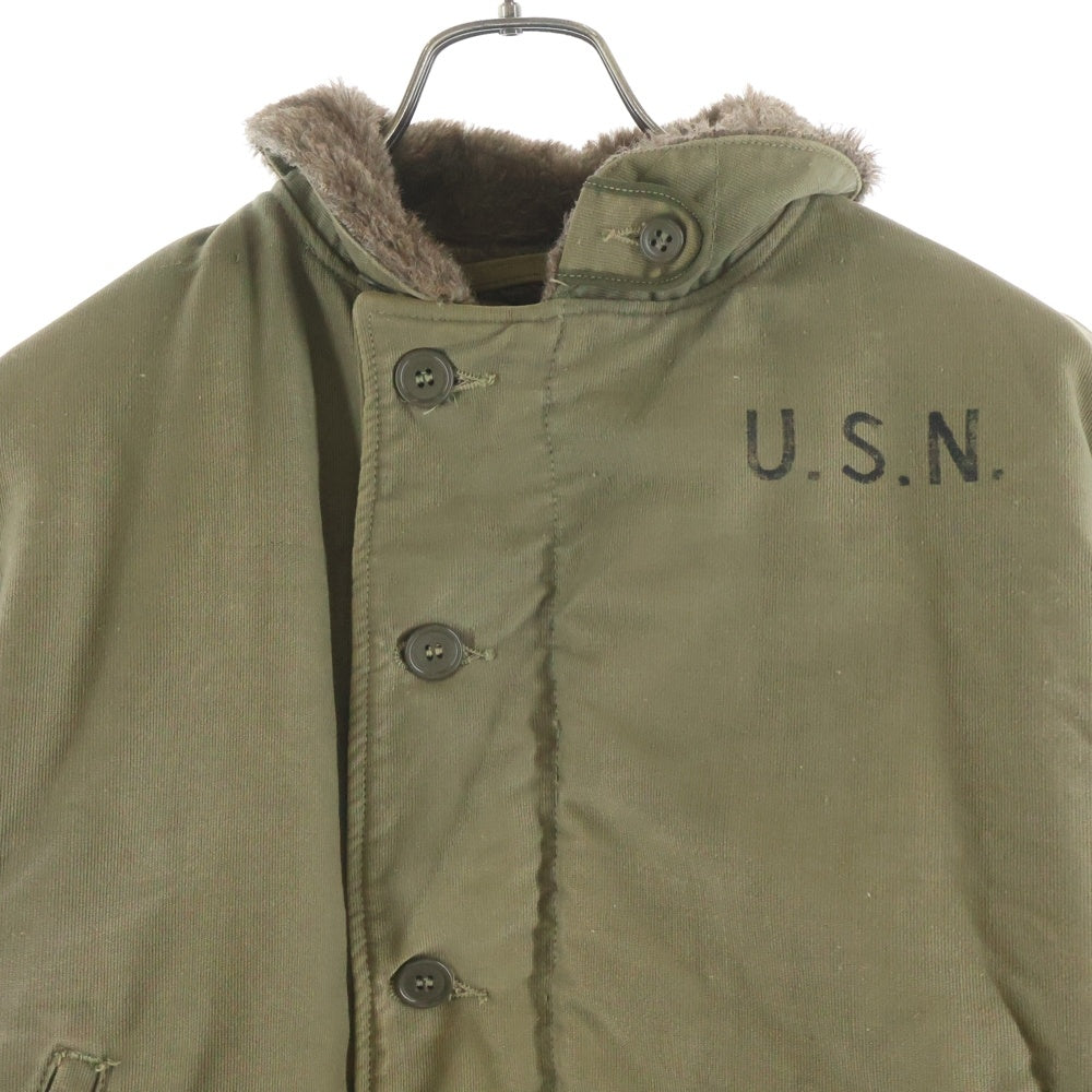 NO BRAND(ノーブランド) 40s US NAVY N-1 Deck Jacket USS Chanticleer (ASR-7)ワッペン デッキジャケット カーキ
