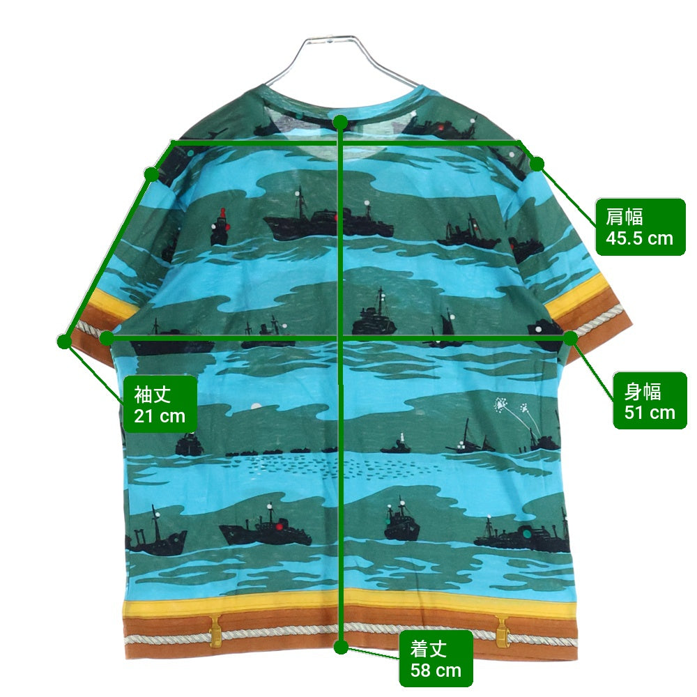 HERMES(エルメス) Ouvrard & Villars 総柄 半袖Tシャツ カットソー マルチカラー