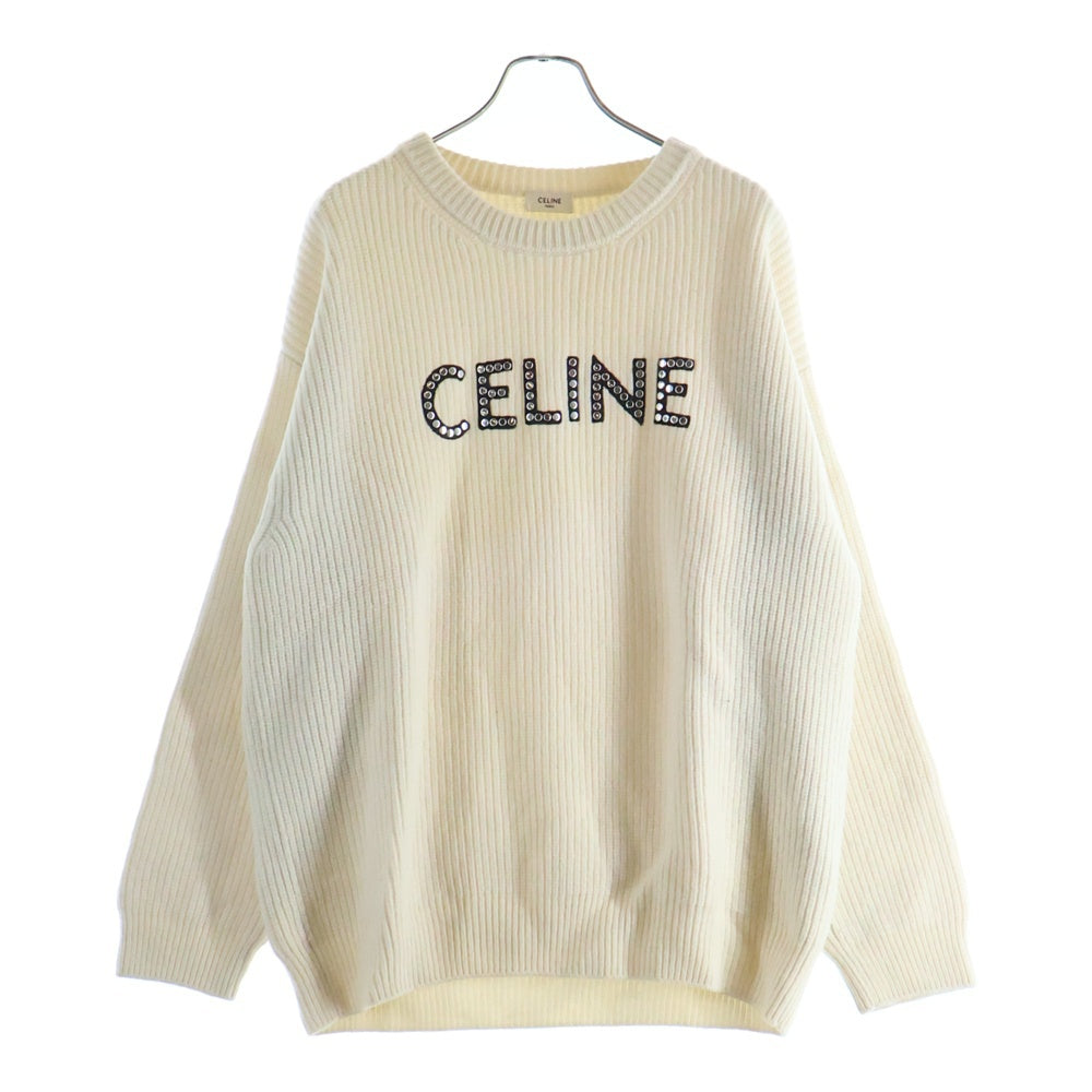 CELINE(セリーヌ) 22SS オーバーサイズドスタッズロゴ ニット セーター ベージュ 2A68W642Q