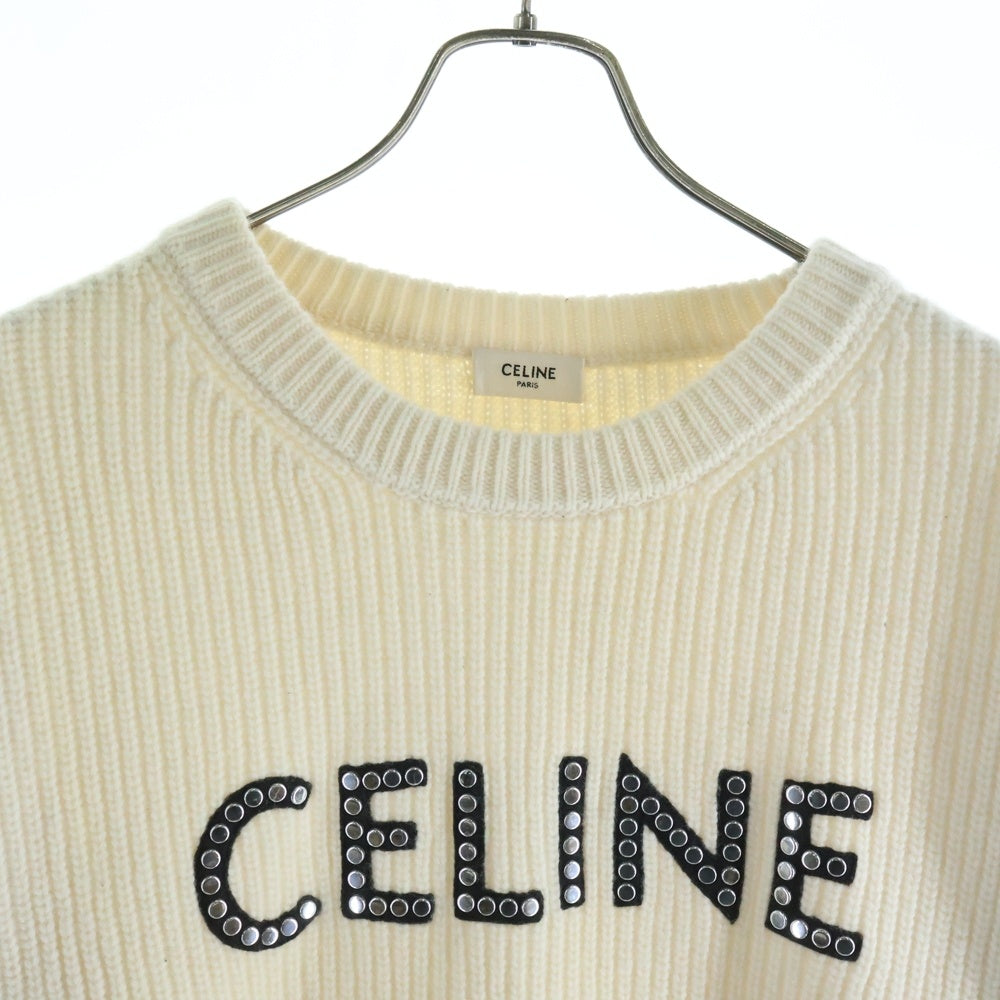 CELINE(セリーヌ) 22SS オーバーサイズドスタッズロゴ ニット セーター ベージュ 2A68W642Q