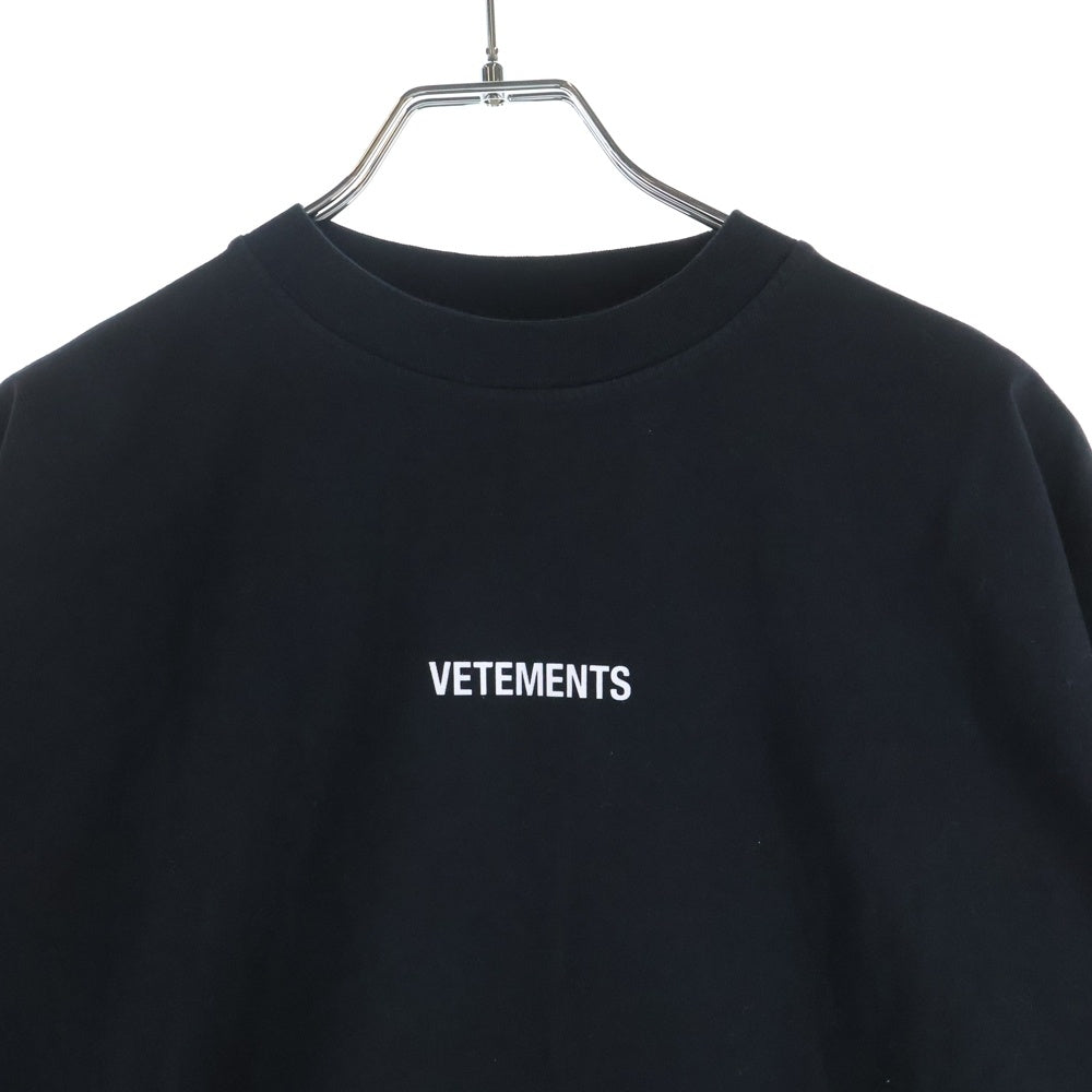 VETEMENTS(ヴェトモン) 21SS ロゴプリント オーバーサイズ 半袖Tシャツカットソーブラック UE51TR540B