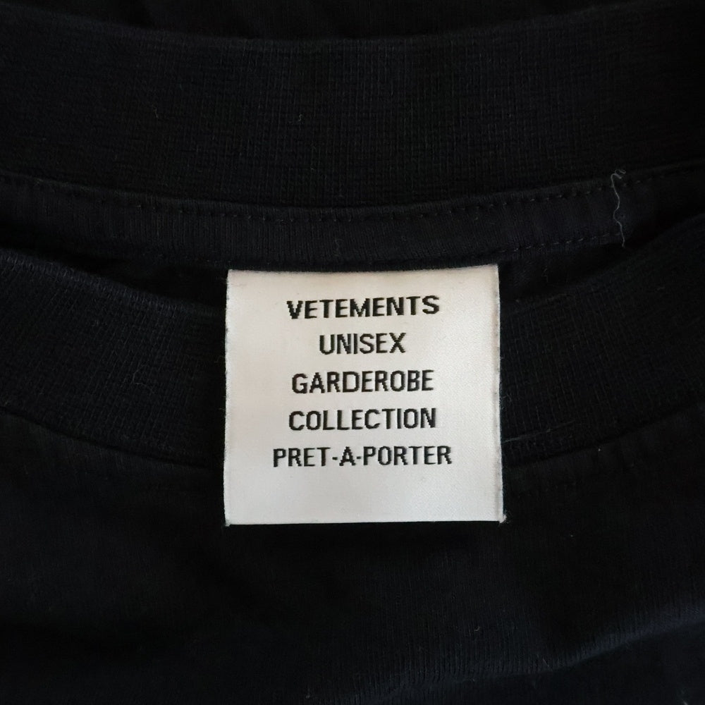 VETEMENTS(ヴェトモン) 21SS ロゴプリント オーバーサイズ 半袖Tシャツカットソーブラック UE51TR540B