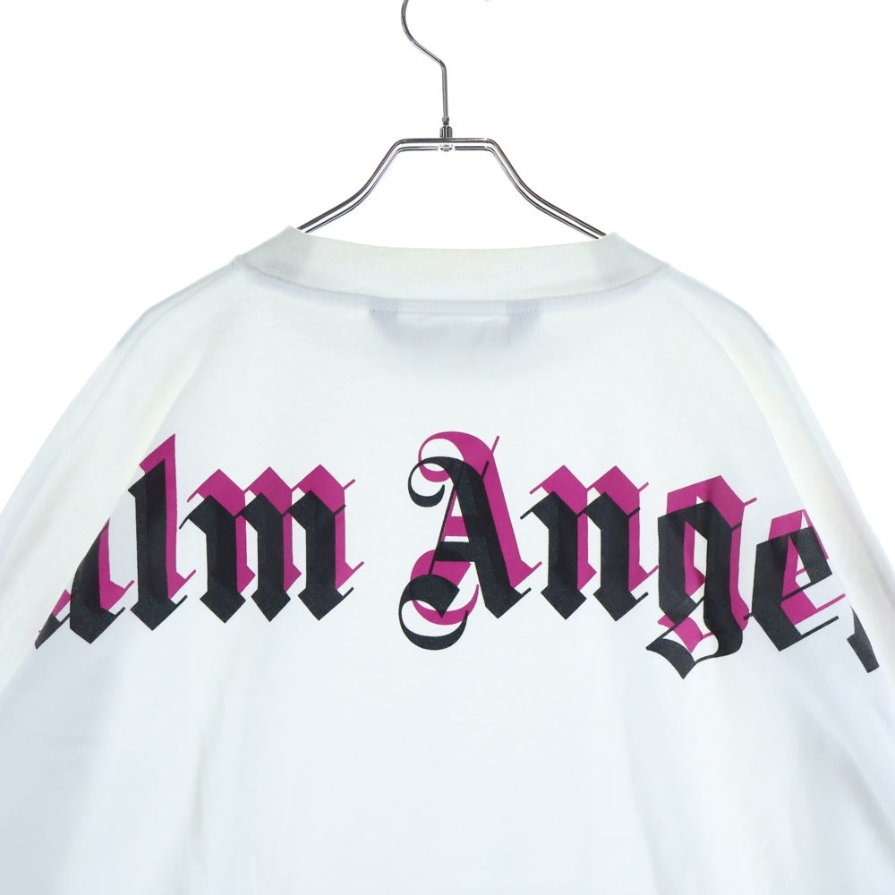 Palm Angels(パームエンジェルス) バックロゴプリント クルーネック 長袖 Tシャツ カットソー ホワイト PMAB001C99JER003