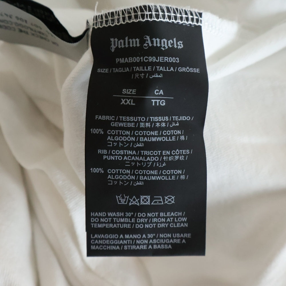 Palm Angels(パームエンジェルス) バックロゴプリント クルーネック 長袖 Tシャツ カットソー ホワイト PMAB001C99JER003