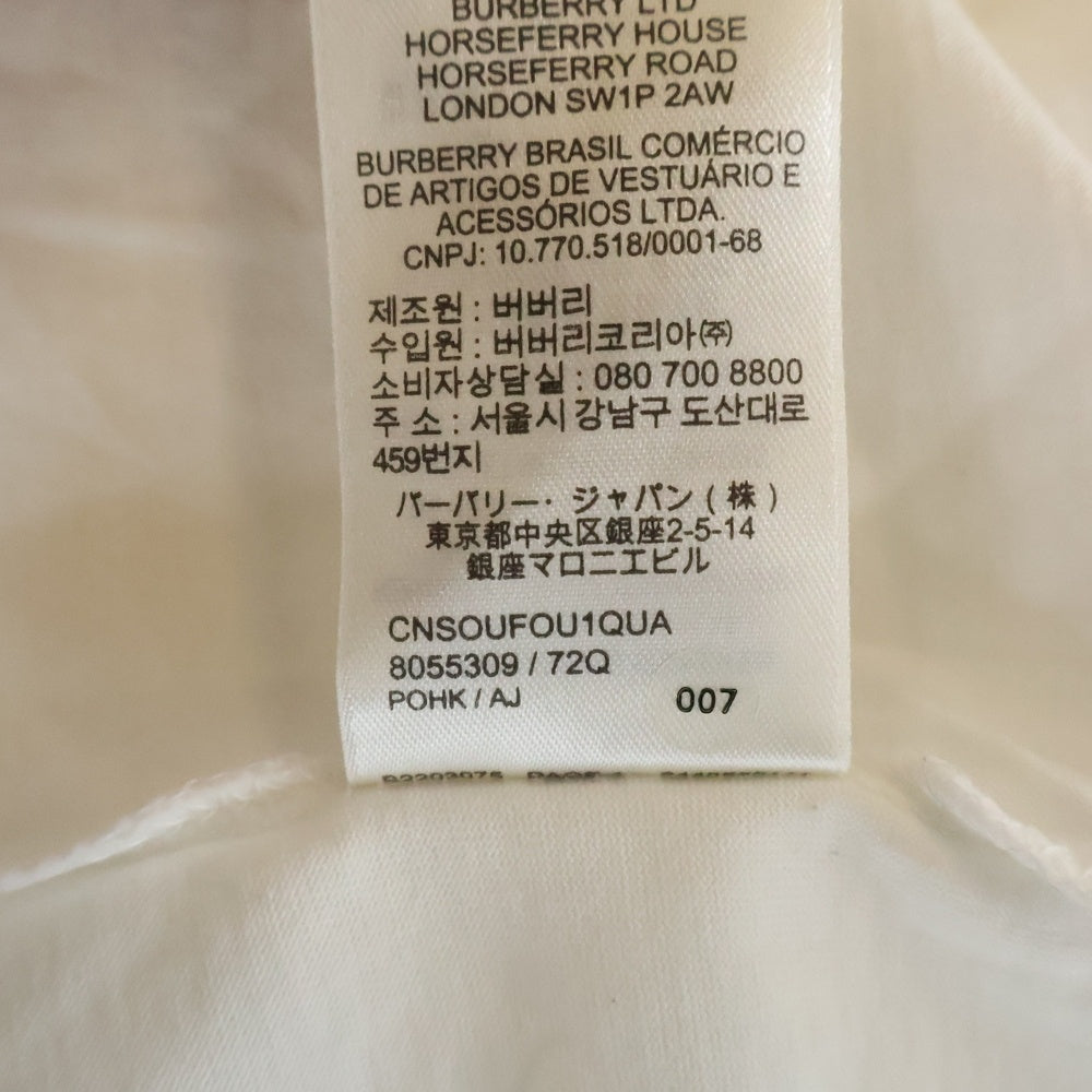 BURBERRY(バーバリー) ロゴプリント クルーネック半袖Tシャツカットソー ホワイト 8055309