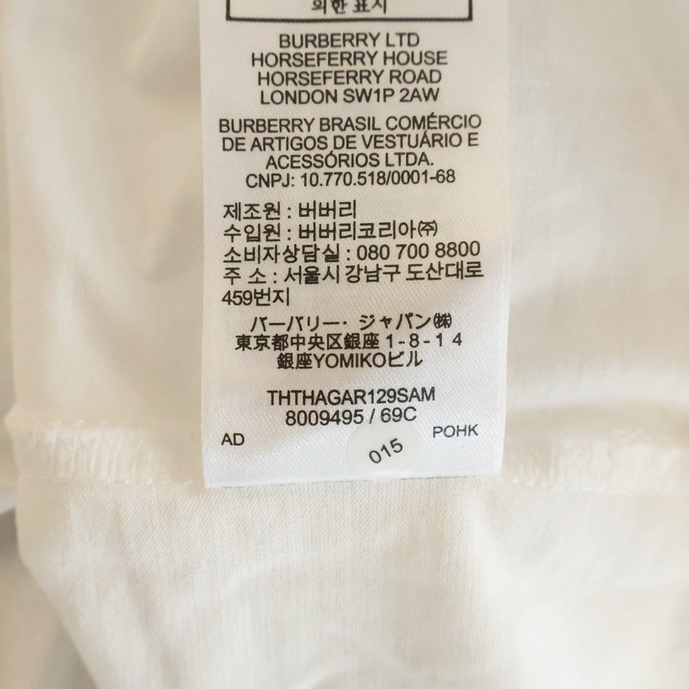 BURBERRY(バーバリー) ロゴプリント 半袖Tシャツカットソー ホワイト 800945