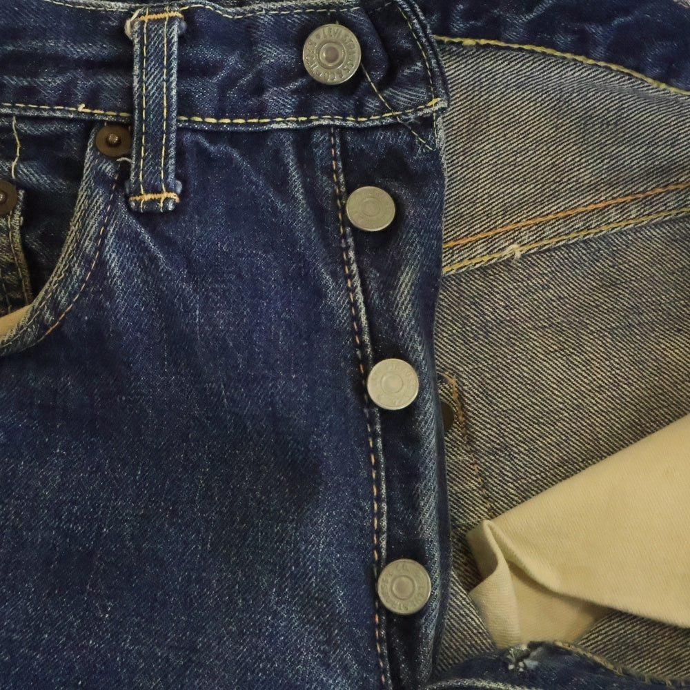 Levi's(リーバイス) 60S 501XX ギャラ無し紙パッチ BIG E ボタン裏ツメ刻印 足長R 均等V ヴィンテージ ボタンフライデニムパンツ インディゴ