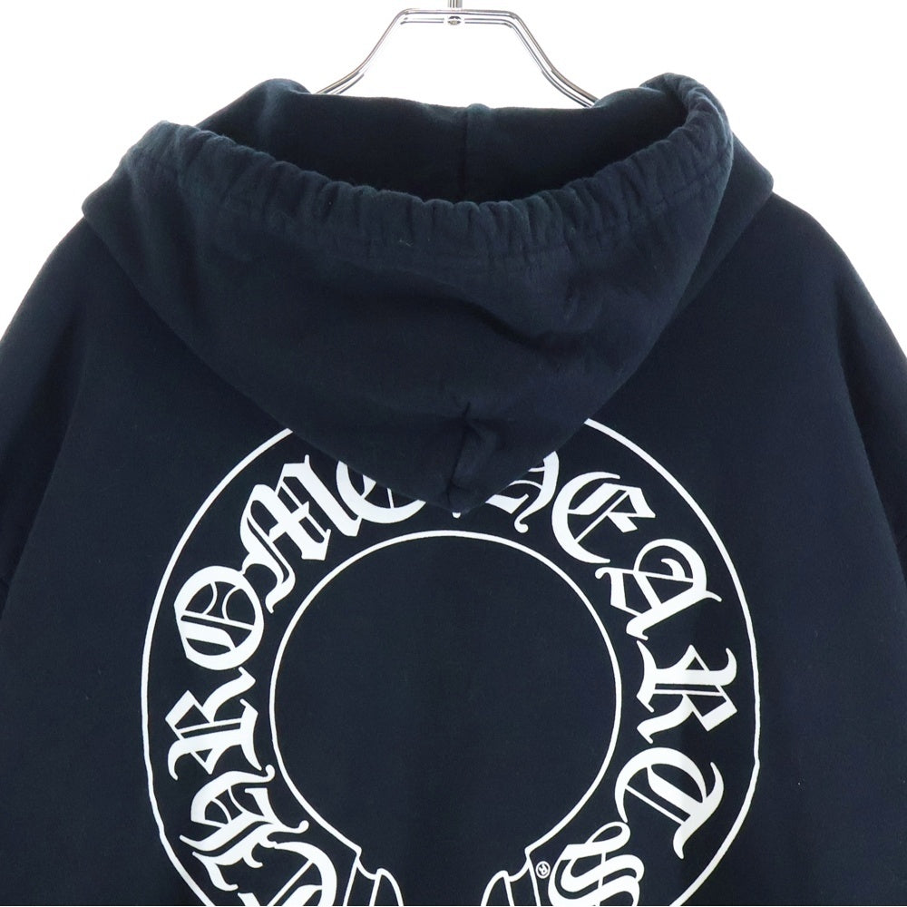 CHROME HEARTS(クロムハーツ) SWTSHRT PLVR 袖フローラルバックホースシュープリント スウェットプルオーバーパーカー ブラック