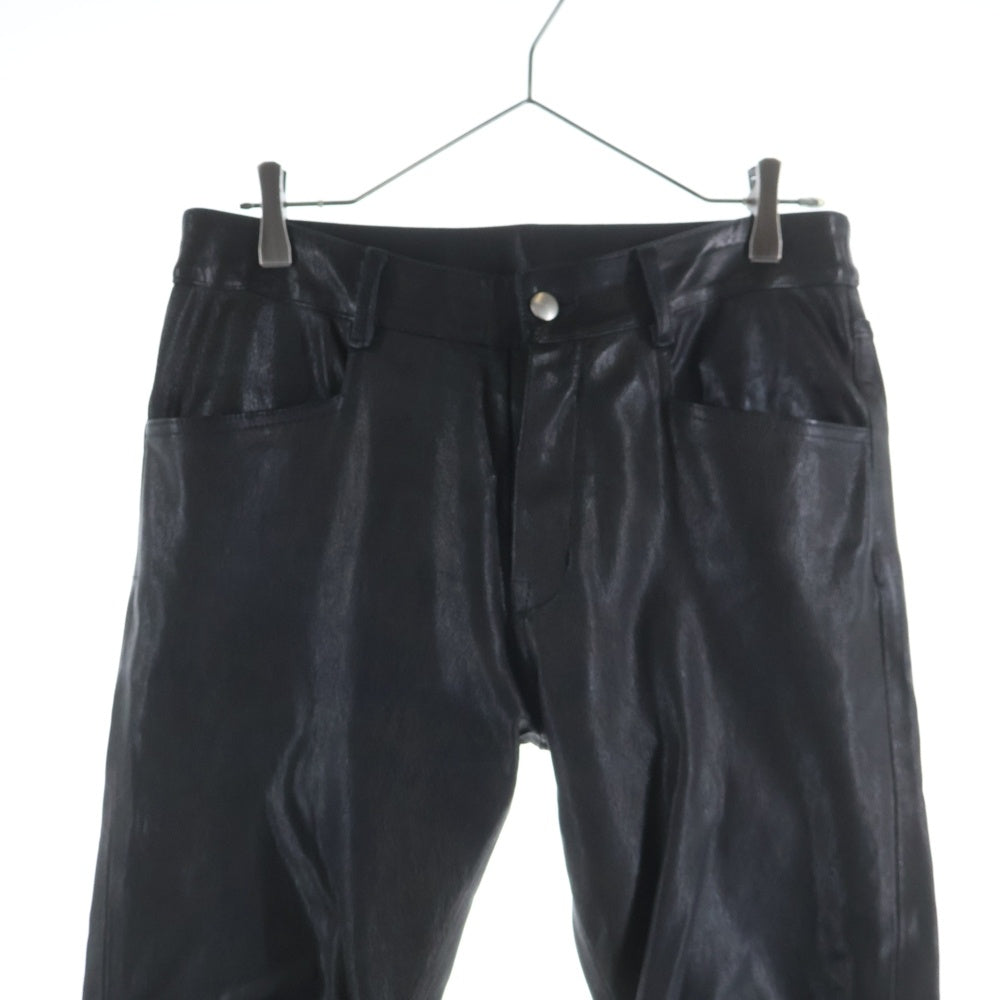 Rick Owens(リックオウエンス) 22AW レザータイロン ストレートパンツ ブラック RU02B2393-LSG