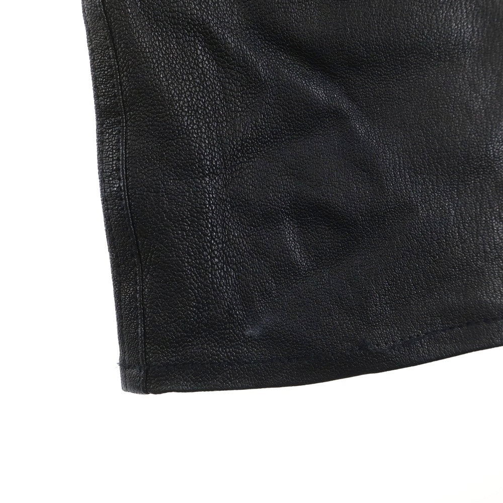 Rick Owens(リックオウエンス) 22AW レザータイロン ストレートパンツ ブラック RU02B2393-LSG