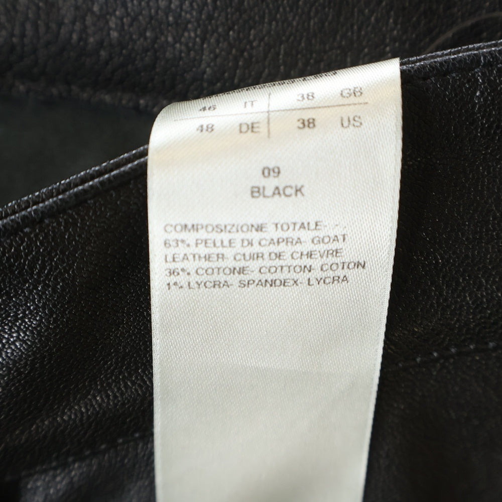 Rick Owens(リックオウエンス) 22AW レザータイロン ストレートパンツ ブラック RU02B2393-LSG