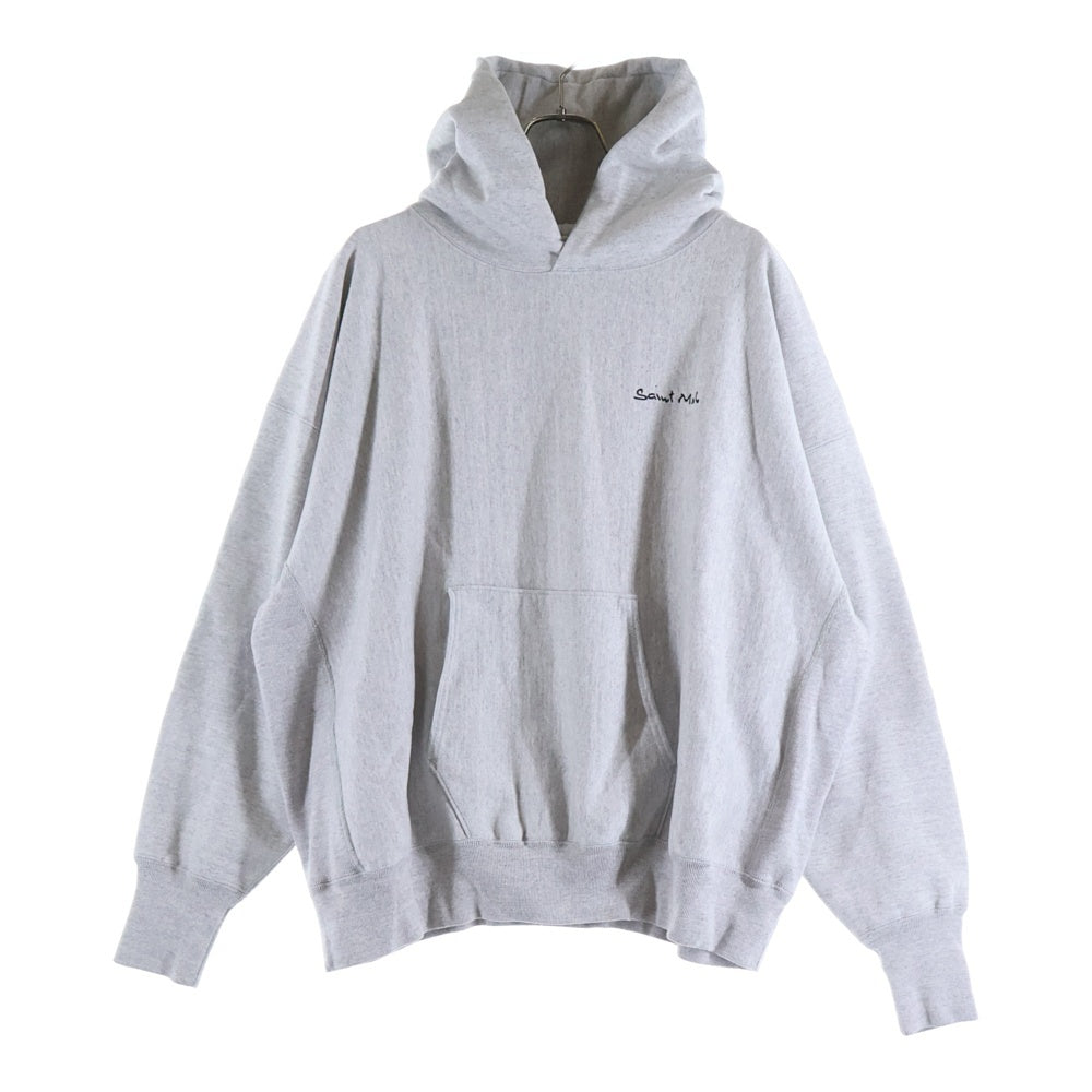 SAINT MICHAEL(セントマイケル) SAINT MX6 Hoodie ロゴ スウェットプルオーバーパーカー グレー SM-YS1-0000-046