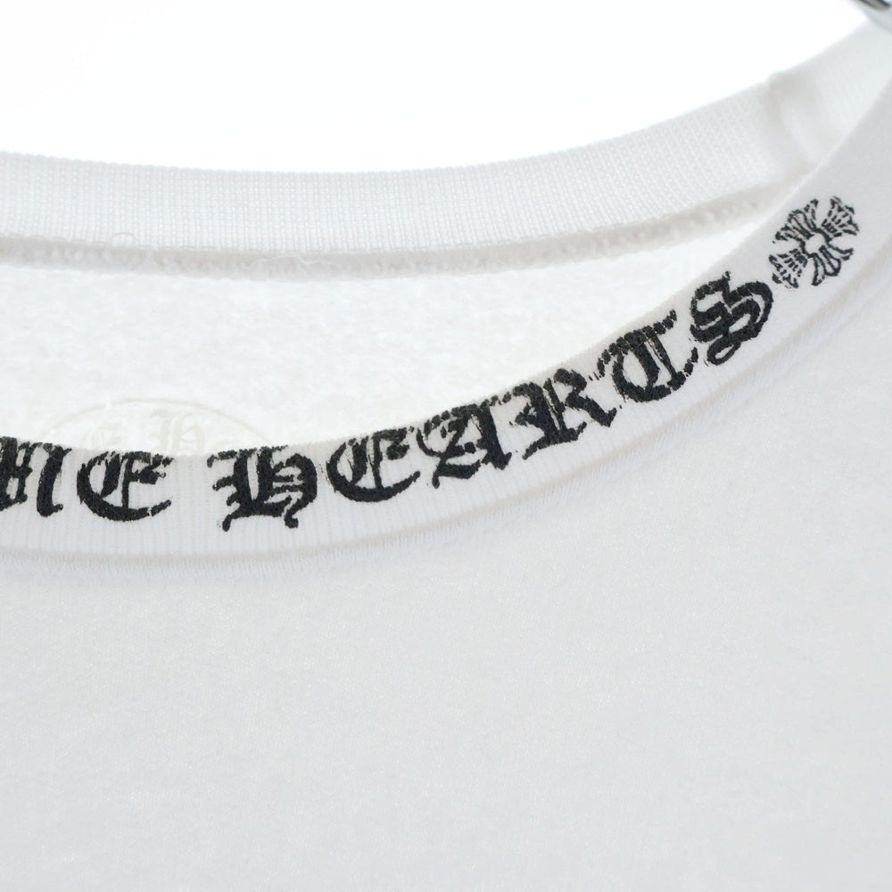 CHROME HEARTS(クロムハーツ) Neck Logo Crewneck Sweatshirt ネックロゴ クルーネックスウェットトレーナー ホワイト