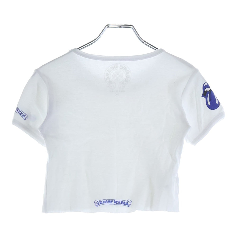 CHROME HEARTS(クロムハーツ) Rolling Stones Lip&Tongue Neck Logo S/S Tee ローリングストーンズ リップアンドタン ネックロゴ 半袖Tシャツ レディース ホワイト