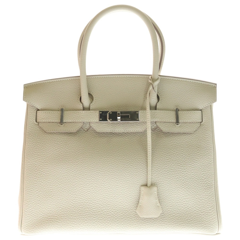 HERMES(エルメス) バーキン 30 クレ トゴ レザー ハンド バッグ ホワイト B刻印 シルバー金具 レディース