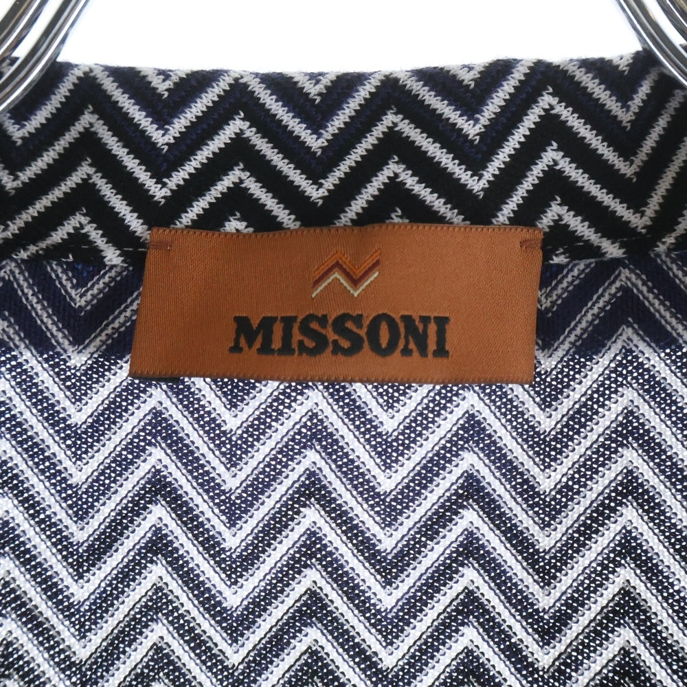 MISSONI(ミッソーニ) オープンカラー コットン ジグザク 半袖シャツ マルチ US25SJOJ
