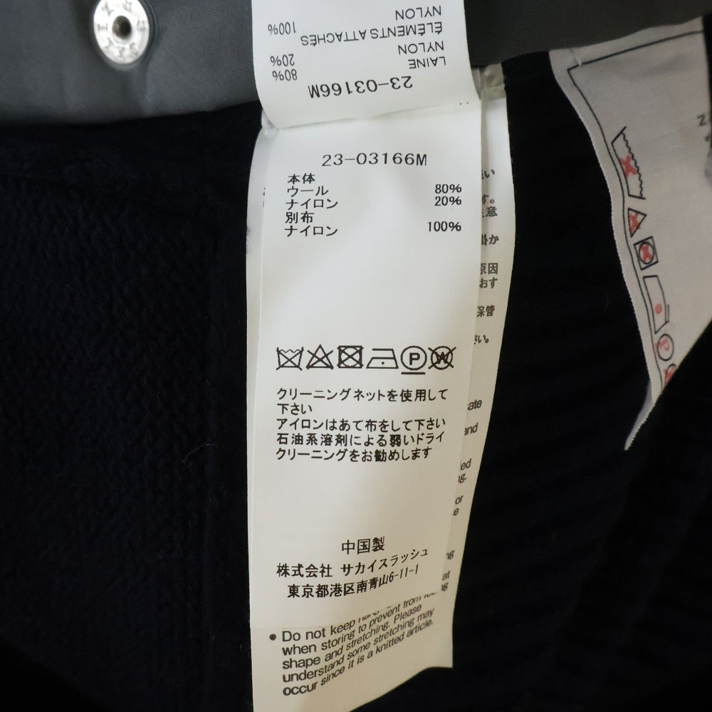 Sacai(サカイ) 23SS フルジップアップ ニットカーディガン ネイビー 23