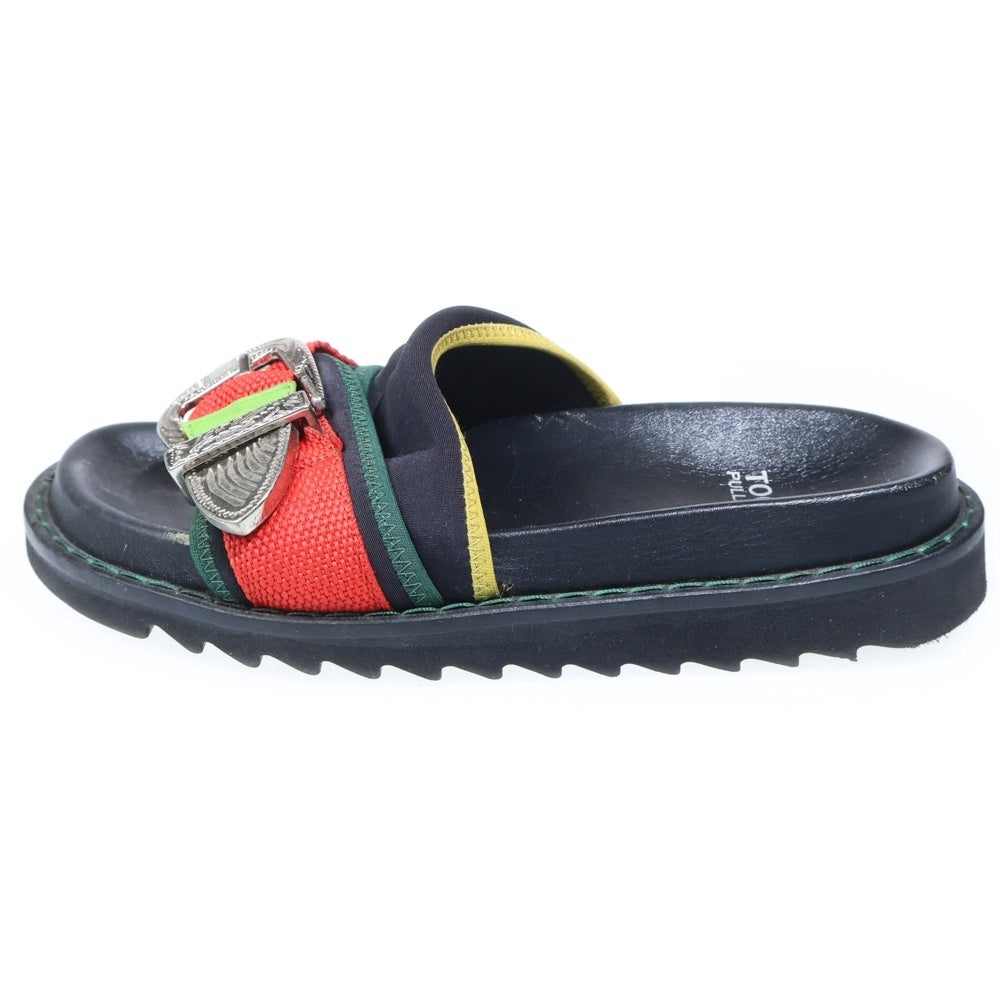 TOGA PULLA(トーガ プルラ) 19SS ×STUDIOUS ストゥディオス メタルバックル フラットサンダル ブラック レディース 1018G