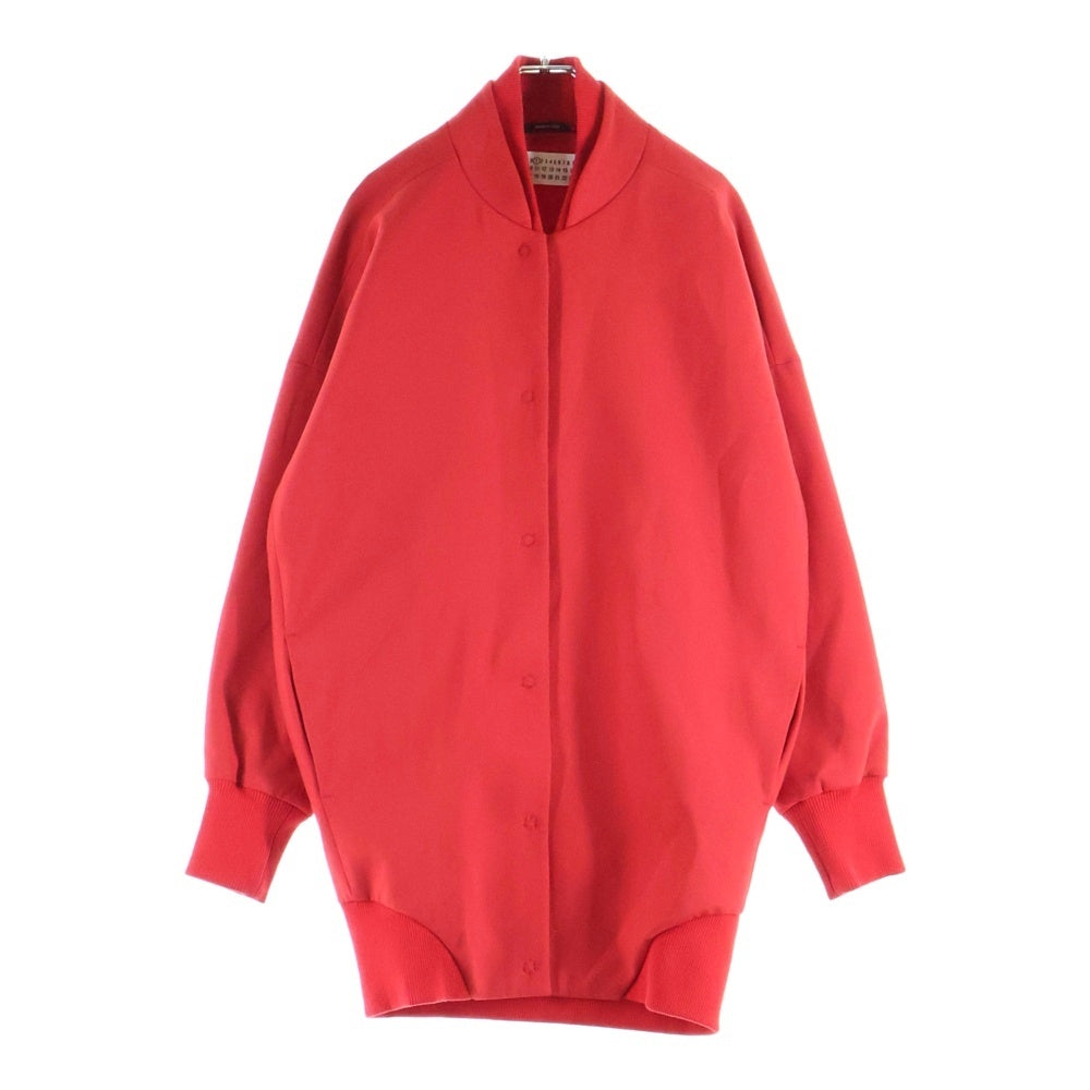 Maison Margiela(メゾンマルジェラ) 14SS WOOL BLEND GABARDINE OVERSIZED BASEBALL JACKET ウール混ギャバジン ダブルカラー オーバーサイズベースボールジャケット ロングコート レッド S51AM0157