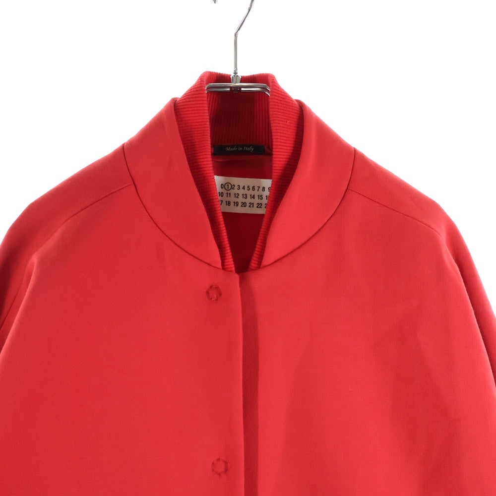 Maison Margiela(メゾンマルジェラ) 14SS WOOL BLEND GABARDINE OVERSIZED BASEBALL JACKET ウール混ギャバジン ダブルカラー オーバーサイズベースボールジャケット ロングコート レッド S51AM0157
