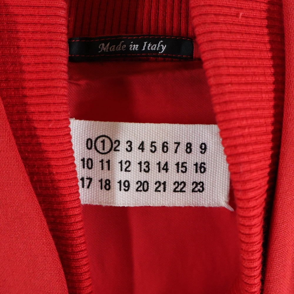 Maison Margiela(メゾンマルジェラ) 14SS WOOL BLEND GABARDINE OVERSIZED BASEBALL JACKET ウール混ギャバジン ダブルカラー オーバーサイズベースボールジャケット ロングコート レッド S51AM0157