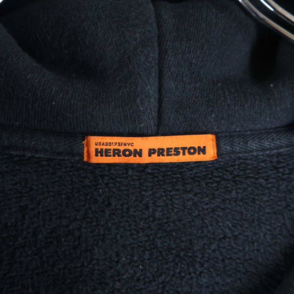 HERON PRESTON(ヘロンプレストン) DOT ZIP UP HOODED SWEATSHIRT ドット リフレクター ジップアップフーディ パーカー ブラック HMBE001F19808004