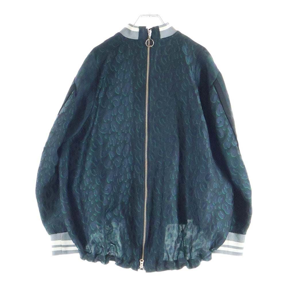 Ujoh(ウジョー) 総柄 バックフロントジップ ドローコード ジャケット ダークグリーン UQ-Y04-201
