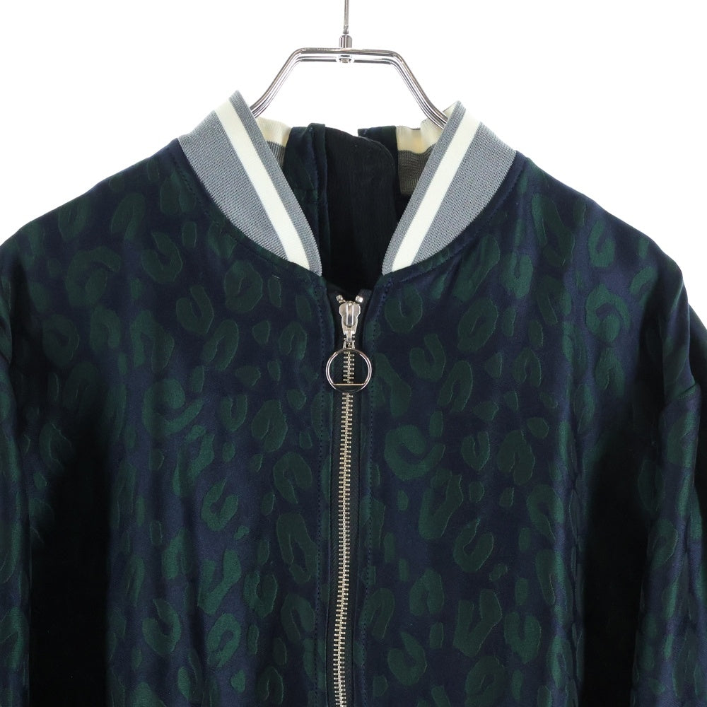Ujoh(ウジョー) 総柄 バックフロントジップ ドローコード ジャケット ダークグリーン UQ-Y04-201