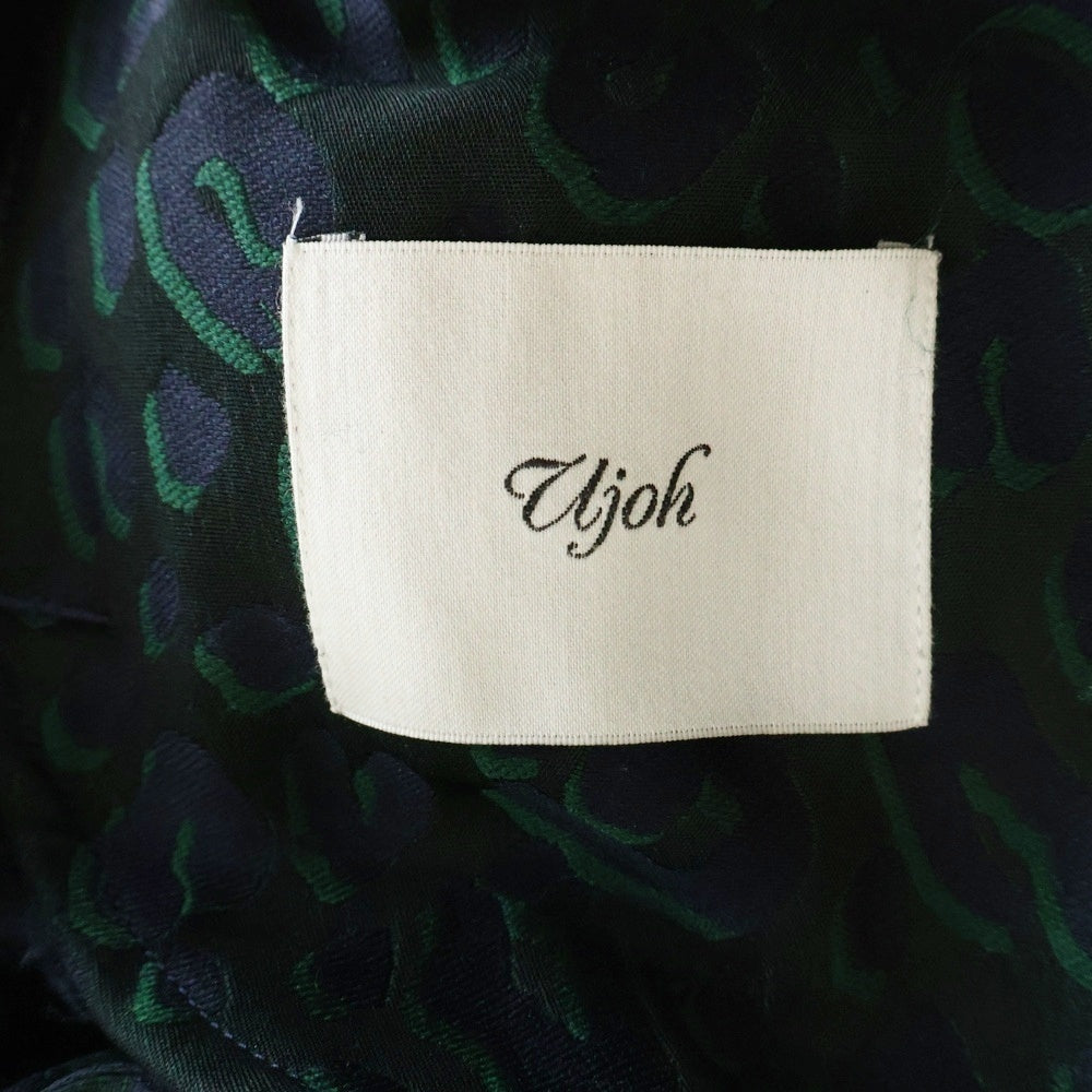 Ujoh(ウジョー) 総柄 バックフロントジップ ドローコード ジャケット ダークグリーン UQ-Y04-201