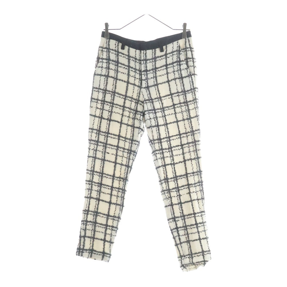 AKIRA NAKA(アキラナカ) ツイードチェック テーパード ロングパンツ ホワイト レディース AW13-21