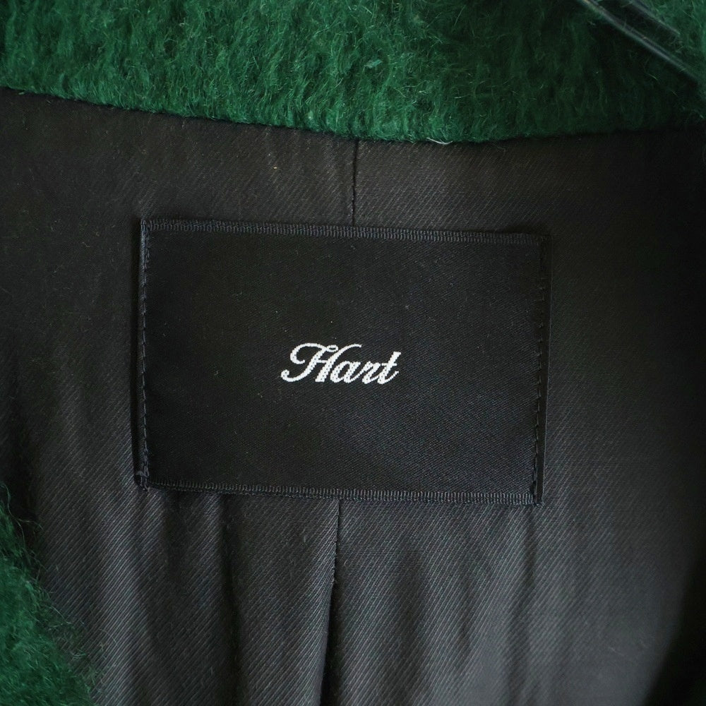 NO BRAND(ノーブランド) HART ダブルブレスト モヘヤ ロングコート グリーン レディース