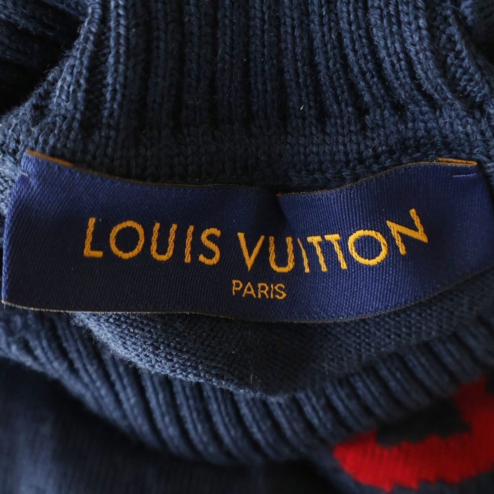 LOUIS VUITTON(ルイヴィトン) 22SS ×NIGO インタルシアハート ロゴ ウール ハイネック ニット セーター ネイビー RM221M ZLL HMN05W
