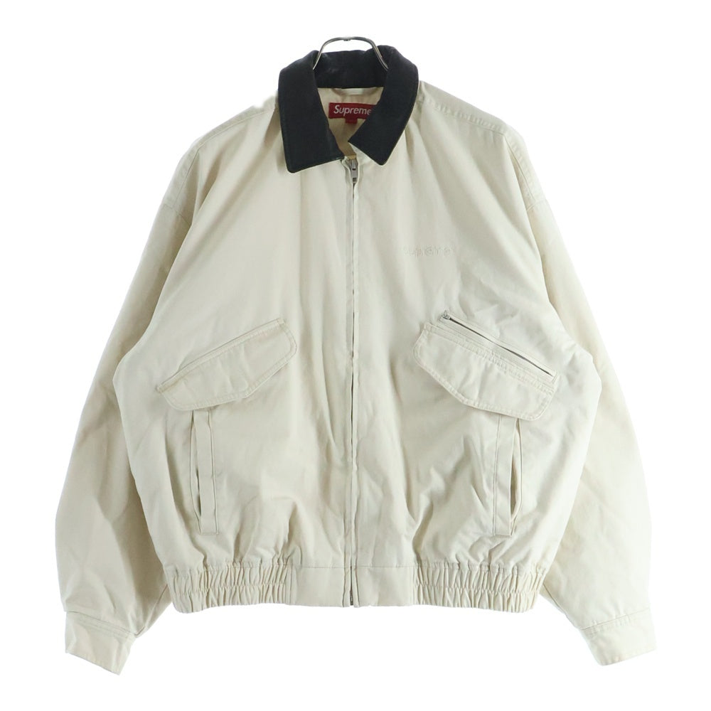 SUPREME(シュプリーム) 24AW Leather Collar Utility Jacket レザーカラー ユーティリティ ジャケット アイボリー