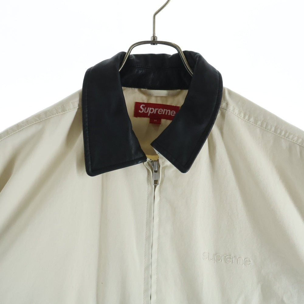 SUPREME(シュプリーム) 24AW Leather Collar Utility Jacket レザーカラー ユーティリティ ジャケット アイボリー