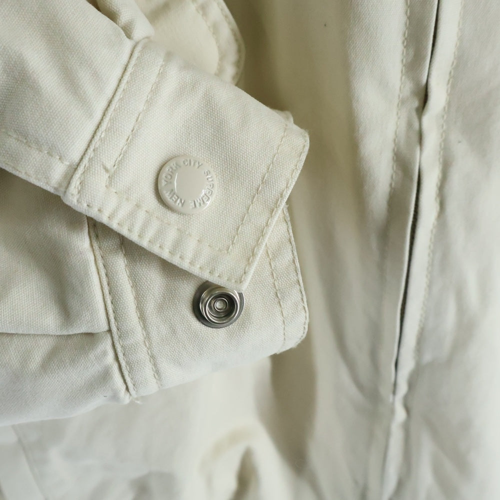 SUPREME(シュプリーム) 24AW Leather Collar Utility Jacket レザーカラー ユーティリティ ジャケット アイボリー