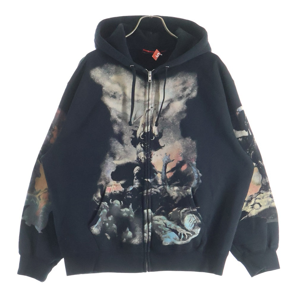 SUPREME(シュプリーム) 24AW Frank Frazetta Zip Up Hooded Sweatshirt フランク フラゼッタ ジップアップ スウェットパーカー ブラック