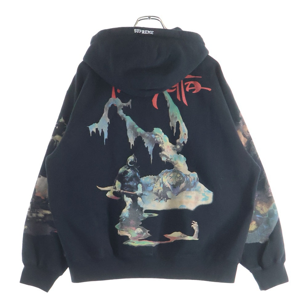 SUPREME(シュプリーム) 24AW Frank Frazetta Zip Up Hooded Sweatshirt フランク フラゼッタ ジップアップ スウェットパーカー ブラック