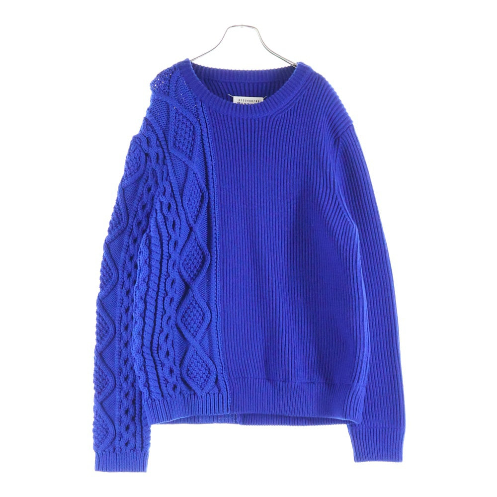 Maison Martin Margiela(メゾンマルタンマルジェラ) リブケーブル切替 ニットセーター ブルー S50GP0137 S16574