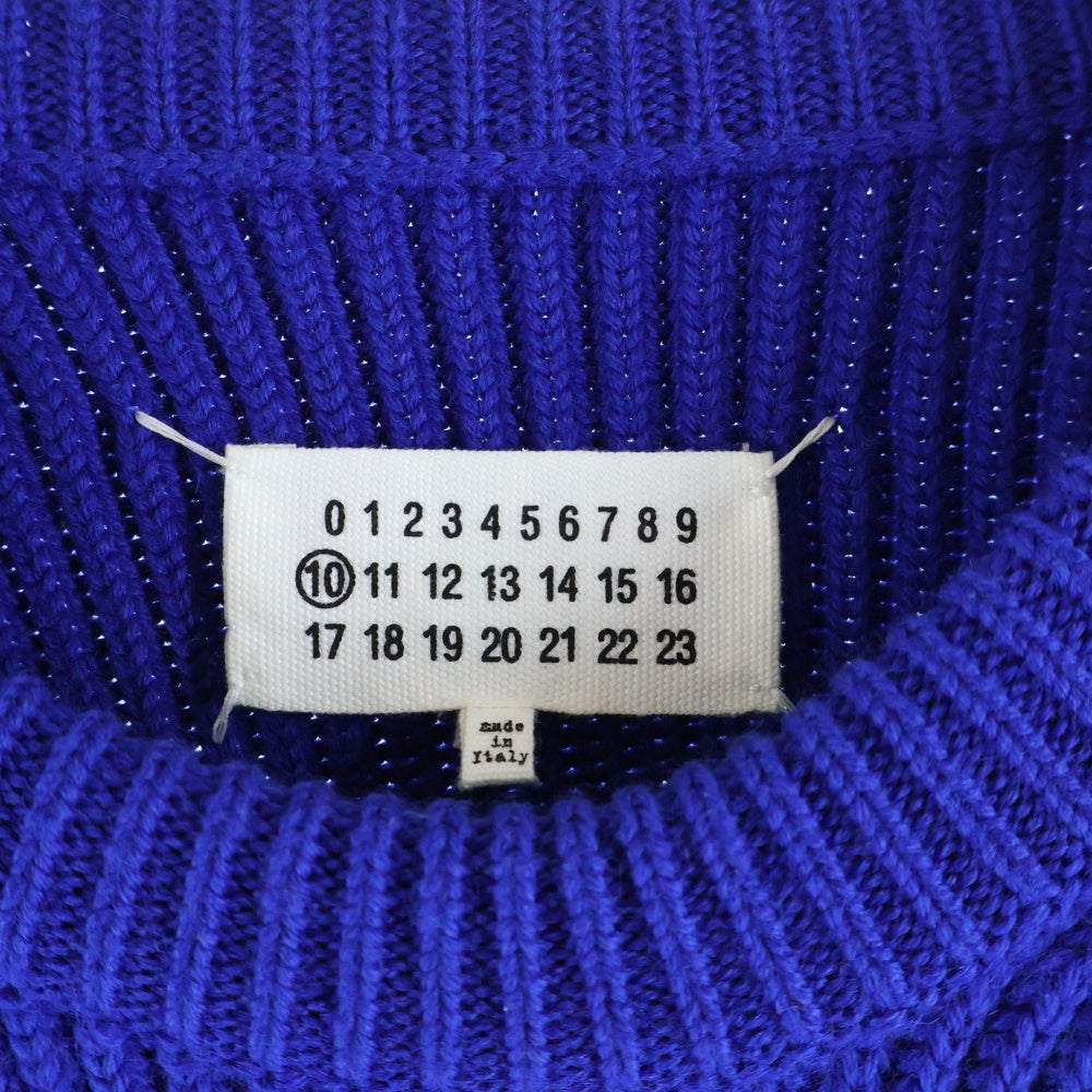 Maison Martin Margiela(メゾンマルタンマルジェラ) リブケーブル切替 ニットセーター ブルー S50GP0137 S16574