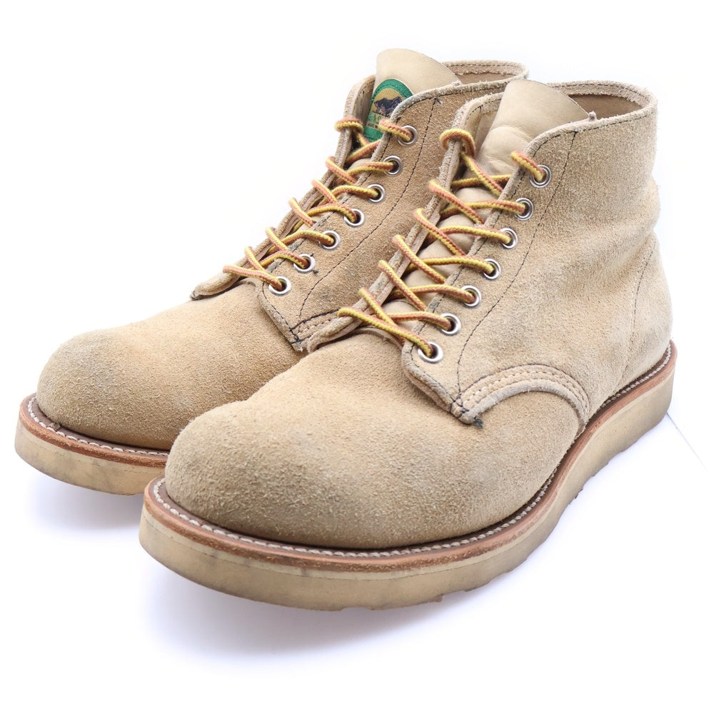 RED WING(レッド ウイング) IRISH SETTER アイリッシュセッター 半円犬タグ プレーントゥ スウェードレザー ワークブーツ ベージュ