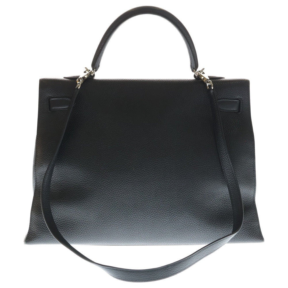 HERMES(エルメス) ケリー35 外縫い シルバー金具 □H刻印 トゴ レザー ハンドバッグ ショルダーバッグ ブラック レディース