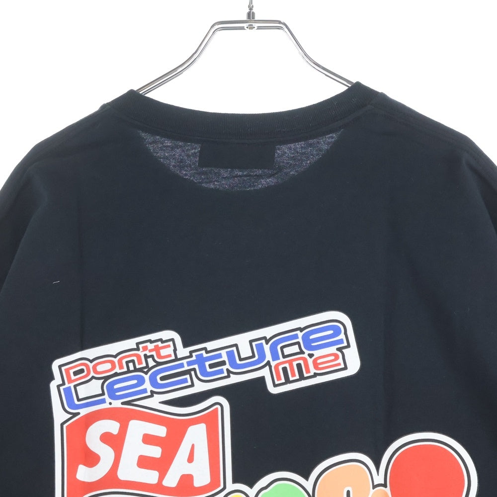WIND AND SEA(ウィンダンシー) SEATOMO-DLM TEE ロゴ刺繍 クルーネック 半袖Tシャツ カットソー ブラック WDS-CS-301